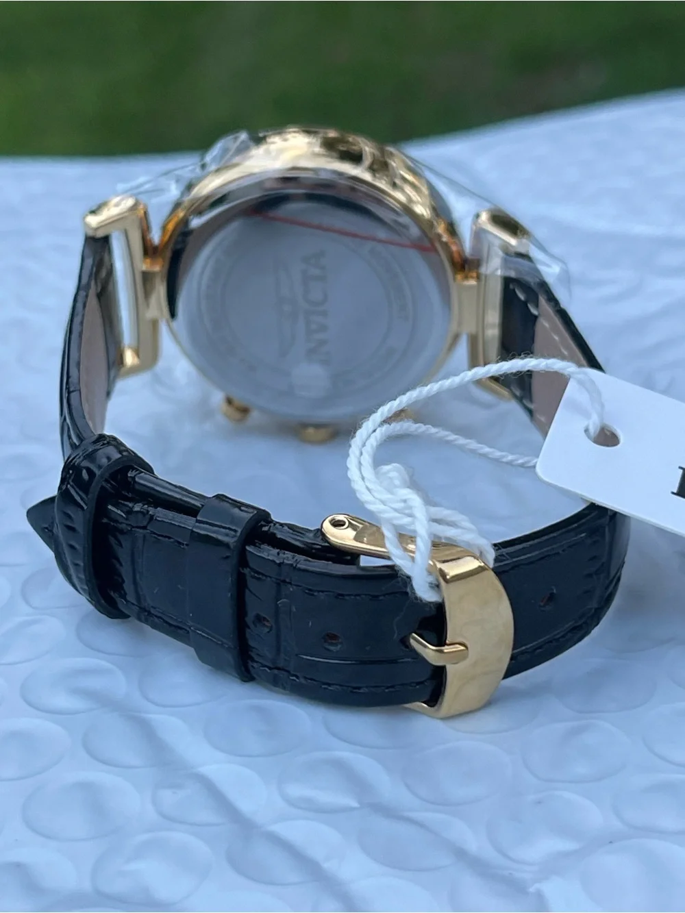 Invicta Celestial Gold Crystal Chronograph Women's Watch with Black Strap 38mm